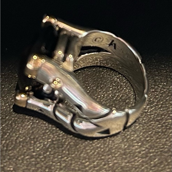 John Atencio Smokey quartz ring in sterling silver and 14ky - Picture 4 of 4